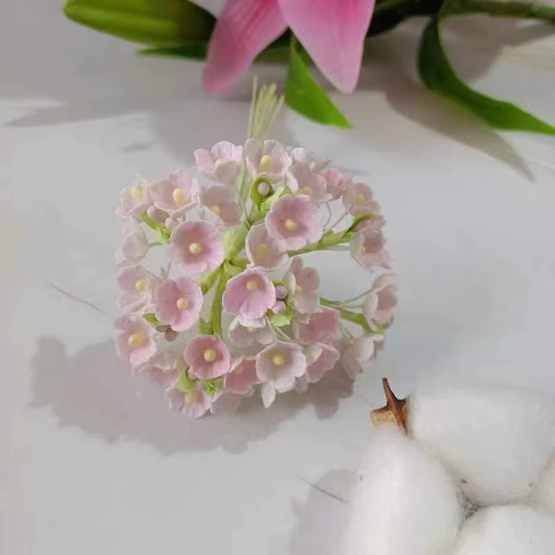 8 pièces / 40 têtes de mini fleurs en papier de 1 cm