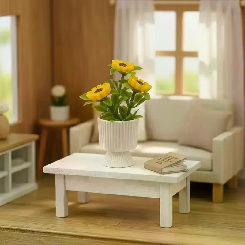 Ornement miniature de tournesol en pot