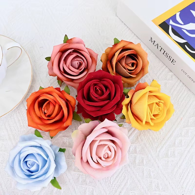 Roses Artificielles Vin Rouge