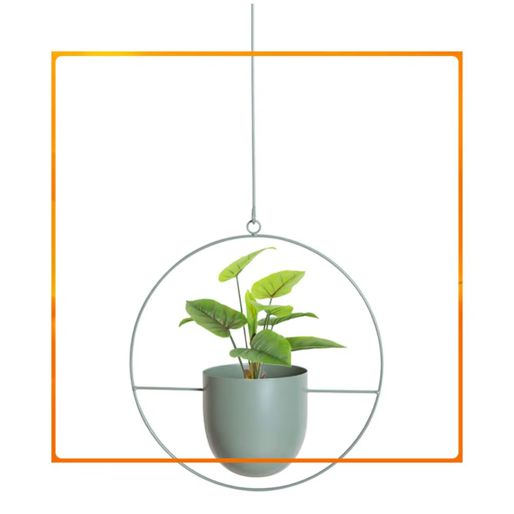 Support mural en métal pour plantes avec pots