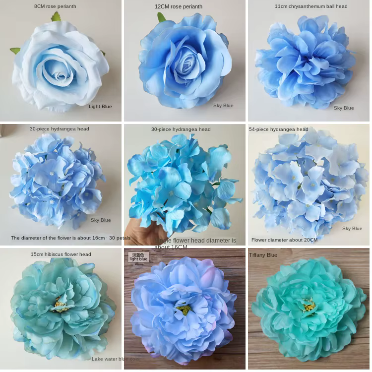 Roses artificielles série bleue