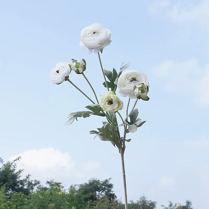 Fausses fleurs de Lotus camélia Ranunculus artificielles de 26.77 pouces