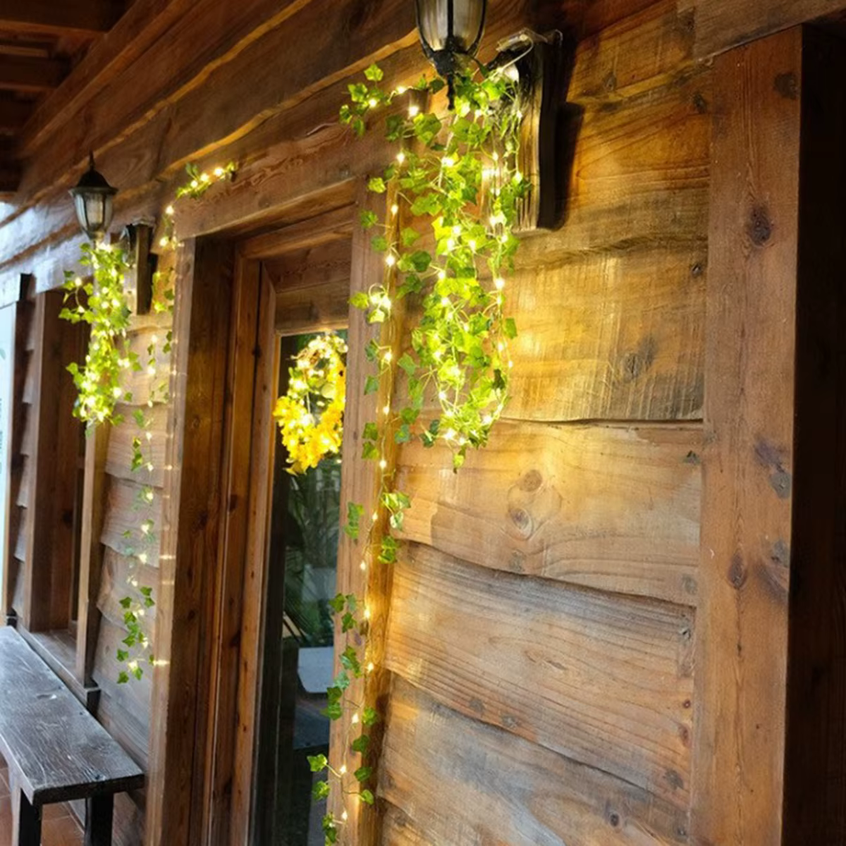 Guirlande lumineuse féerique à feuilles vertes