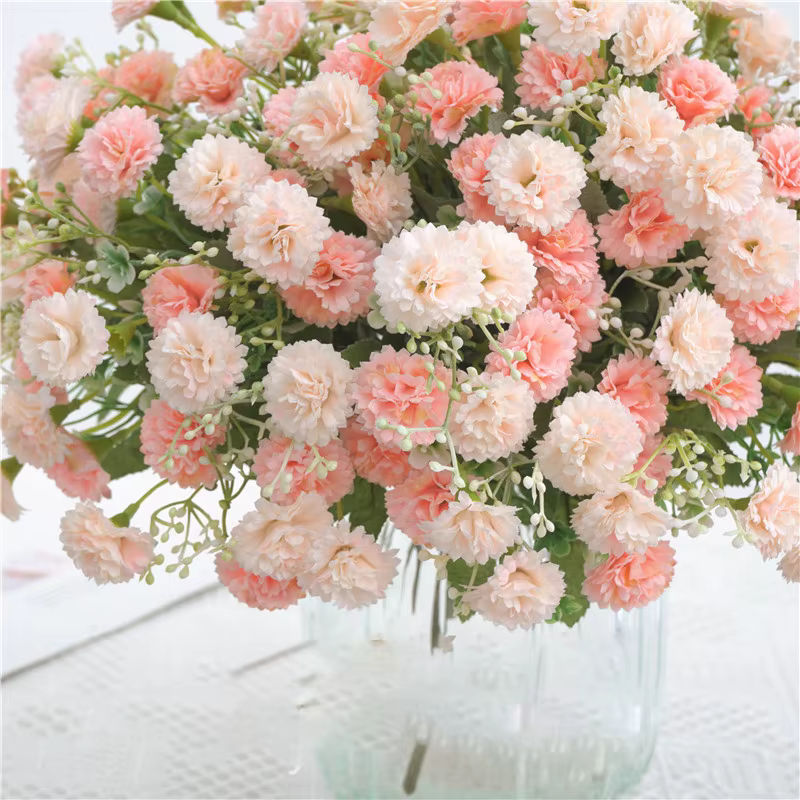 Fleurs artificielles bon marché Bouquet de mariage décoration de noël Vase pour la maison chambre Scrapbooking bricolage fête boîte à bonbons hortensia en soie