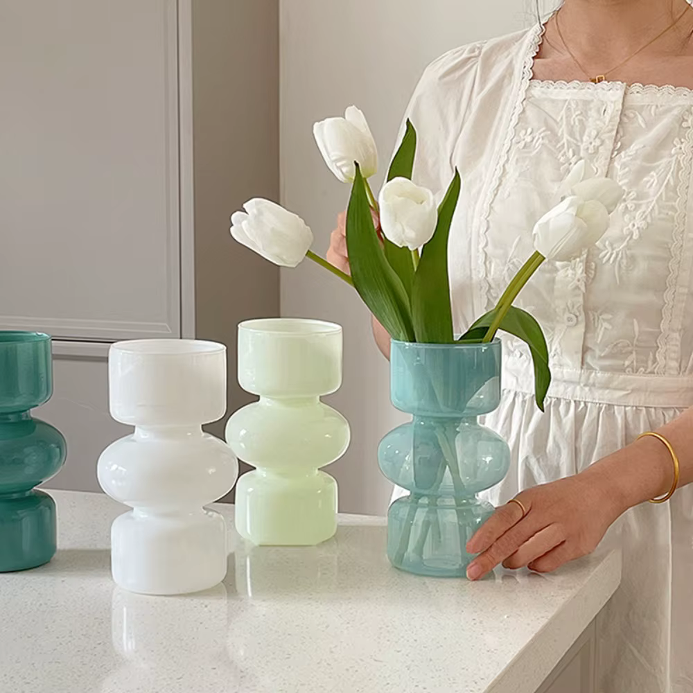 Ins-Vase à fleurs hydroponique en verre
