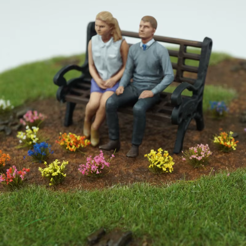 Modèle d'herbe à fleurs miniatures