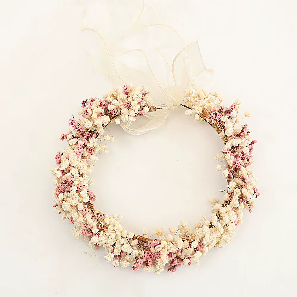 Couronne de fleurs séchées à la main