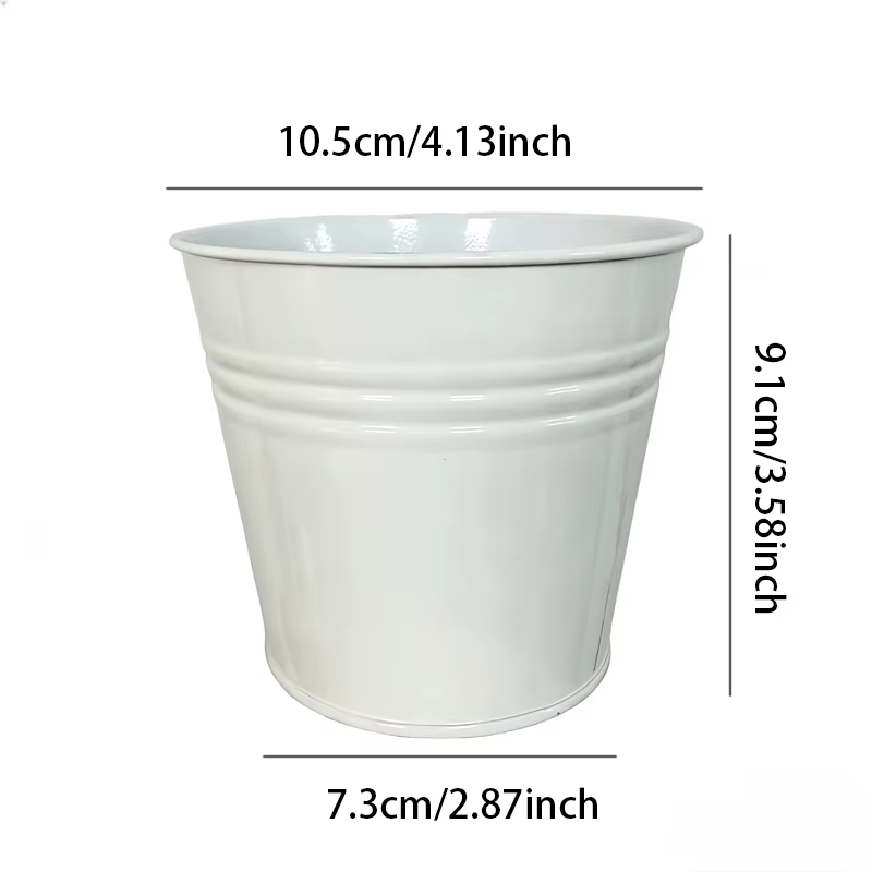 Boîte de 9 pots en métal blanc