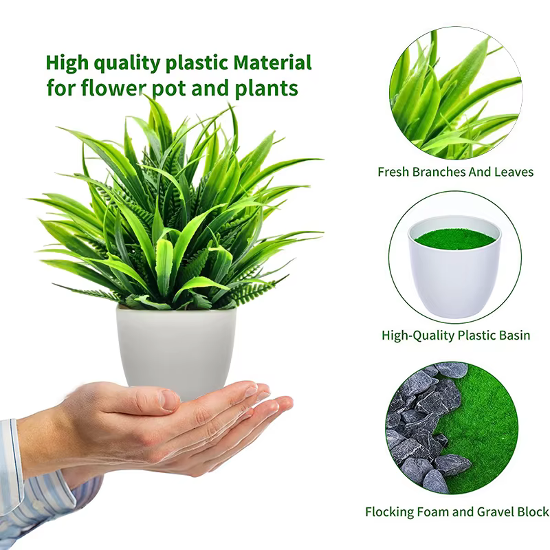 Plantes artificielles avec Pots en plastique