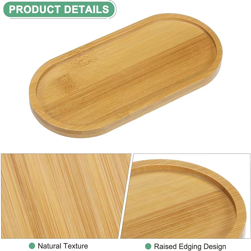 Plateau multi-usages en bambou pour pot de fleurs