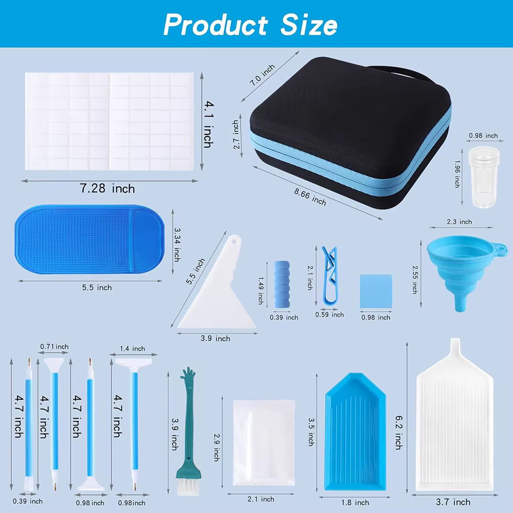 Kit de rangement pour accessoires de peinture diamant, valise avec 30 pots, bouteilles de rangement, sac, stylos, plateaux et ensemble d'outils, mallette organisatrice d'accessoires d'art