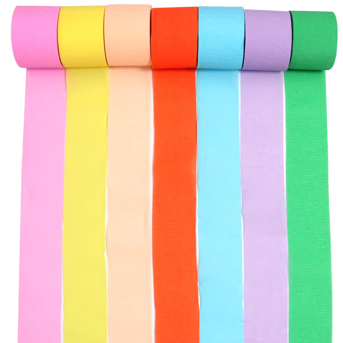 Rouleau de papier crêpe coloré