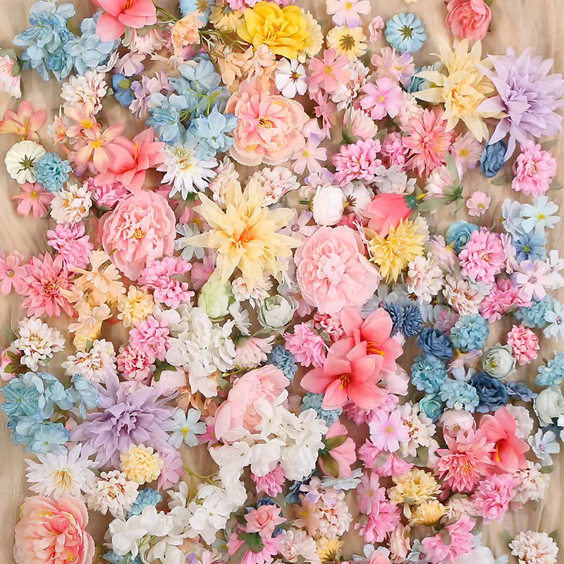 Mélange de fleurs artificielles en soie, plusieurs tailles, fausses fleurs pour décoration de maison, décoration de mariage, vêtements de mariée, guirlande de cadeaux artisanaux DIY