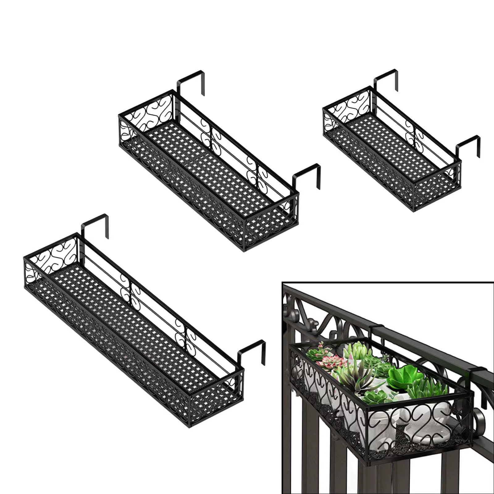 Présentoir de jardinière de garde-corps pour balcon