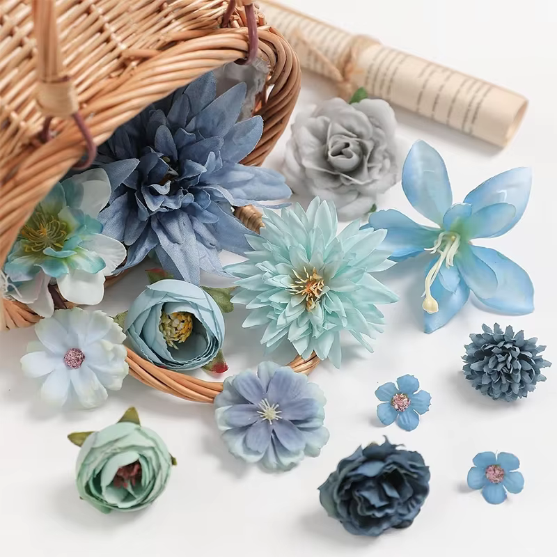 Têtes de fleurs artificielles mixtes