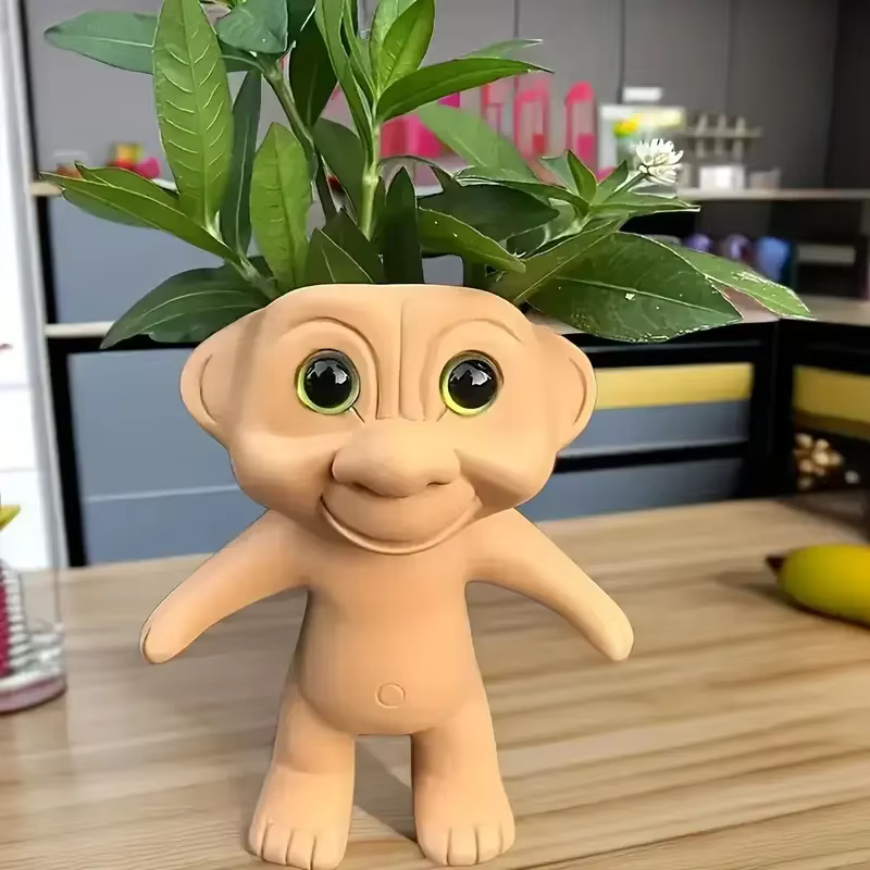Pot de plante succulente ET Alien en résine