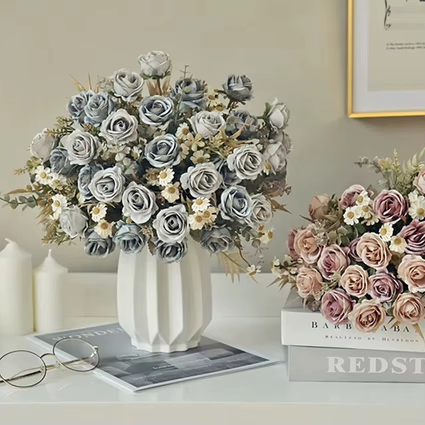 Roses artificielles en soie