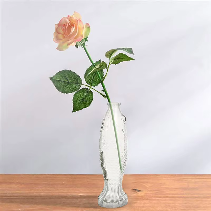 Vases en verre pour fleurs et poissons
