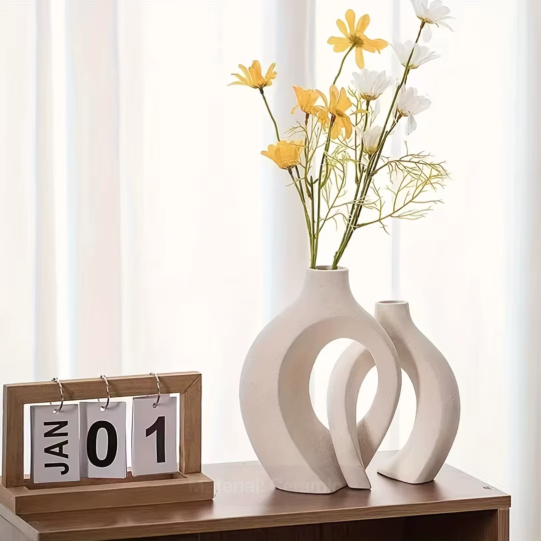 Vase à fleurs blanc nordique