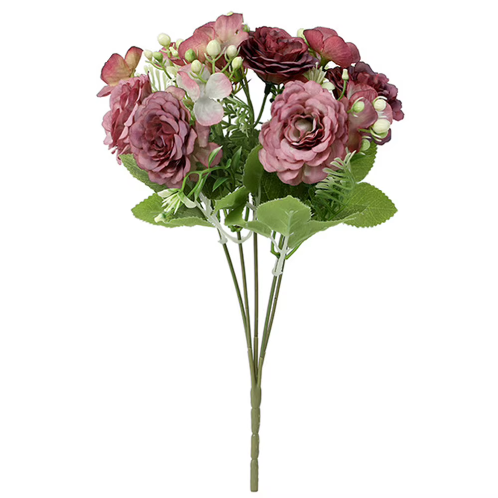 Bouquet de fleurs artificielles en soie vintage