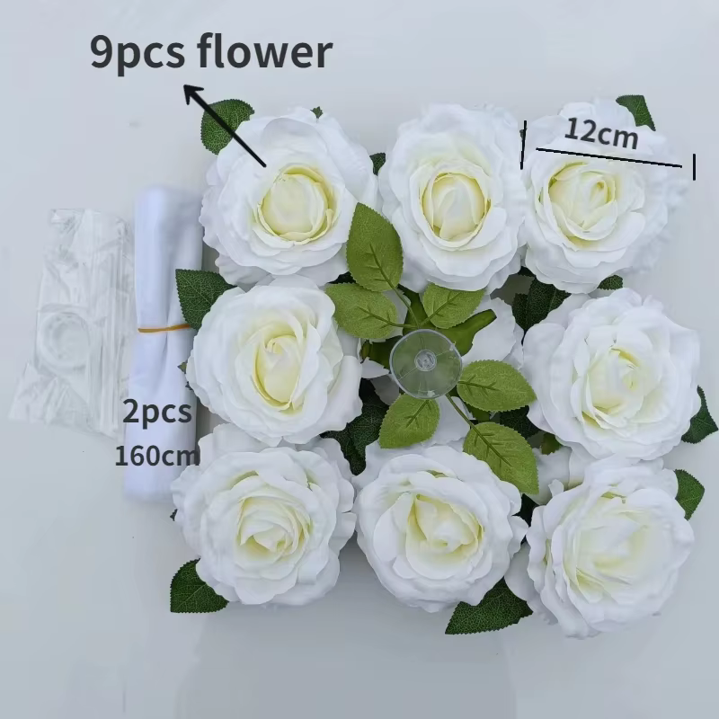 Fleur artificielle de Rose blanche pour décoration de voiture de mariage