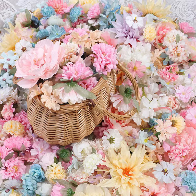 Mélange de fleurs artificielles en soie, plusieurs tailles, fausses fleurs pour décoration de maison, décoration de mariage, vêtements de mariée, guirlande de cadeaux artisanaux DIY
