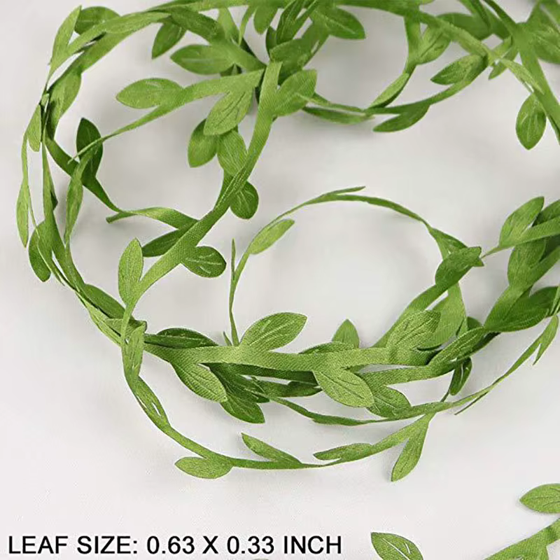 Feuilles vertes artificielles en forme de feuille de soie