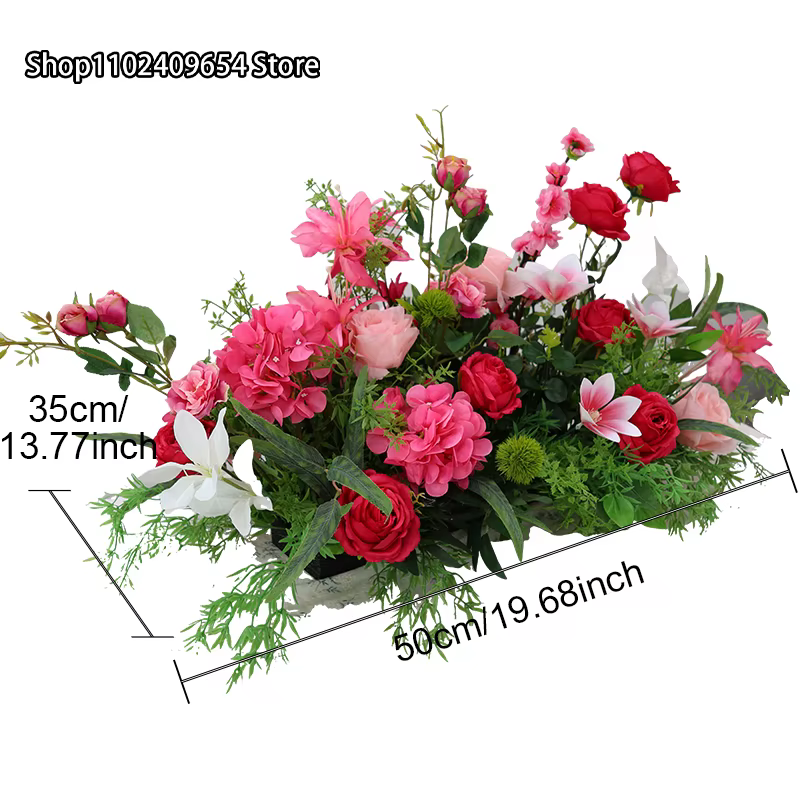 Rose chrysanthème plantes vertes feuille sol Arrangement Floral centres de Table de mariage