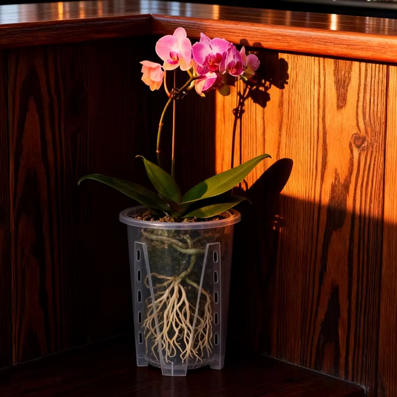 Pot de fleur transparent en plastique PP