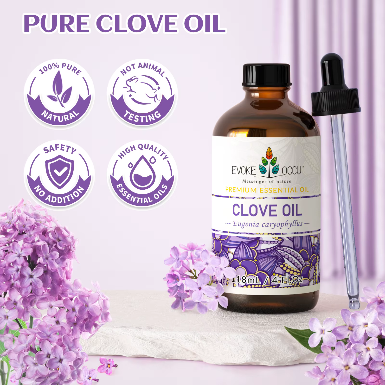 EVOKE OCCU 118ML/4 Fl.Oz Château essentiel, huile de plante de clou de girofle de qualité supérieure pour diffuseur à la maison, cheveux, peau, massage, bougie Regina Executive