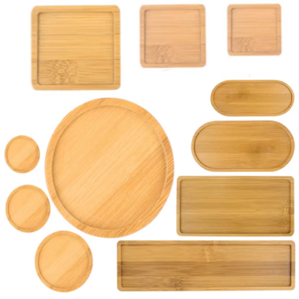 Plateau de Pot de fleur en bois de bambou