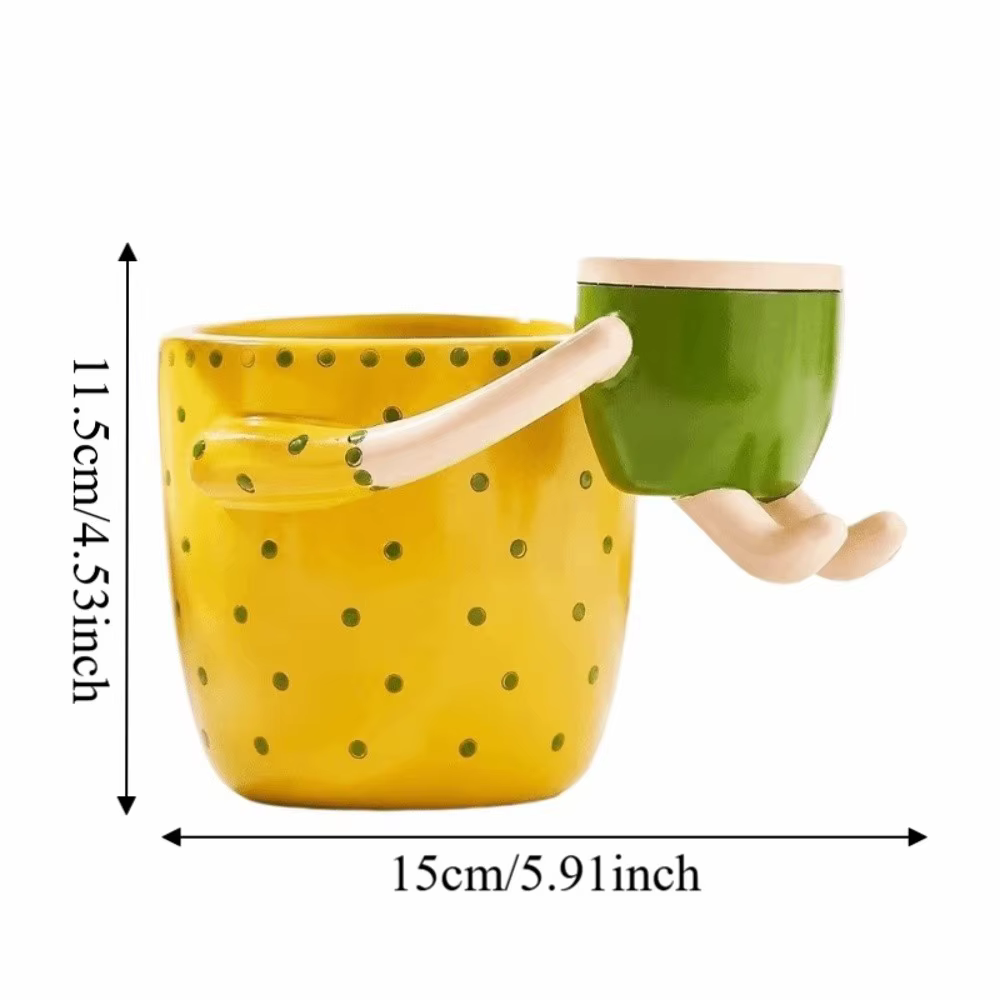 Pot de fleurs en résine parent-enfant avec trous de drainage