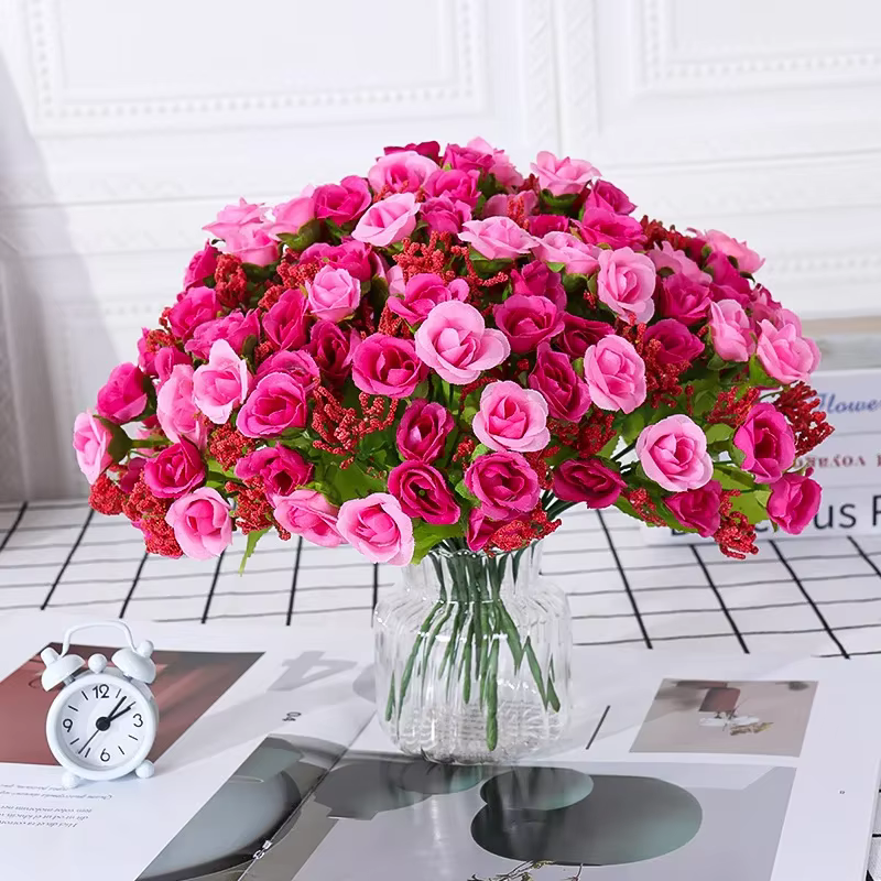 Bouquet de roses simulées