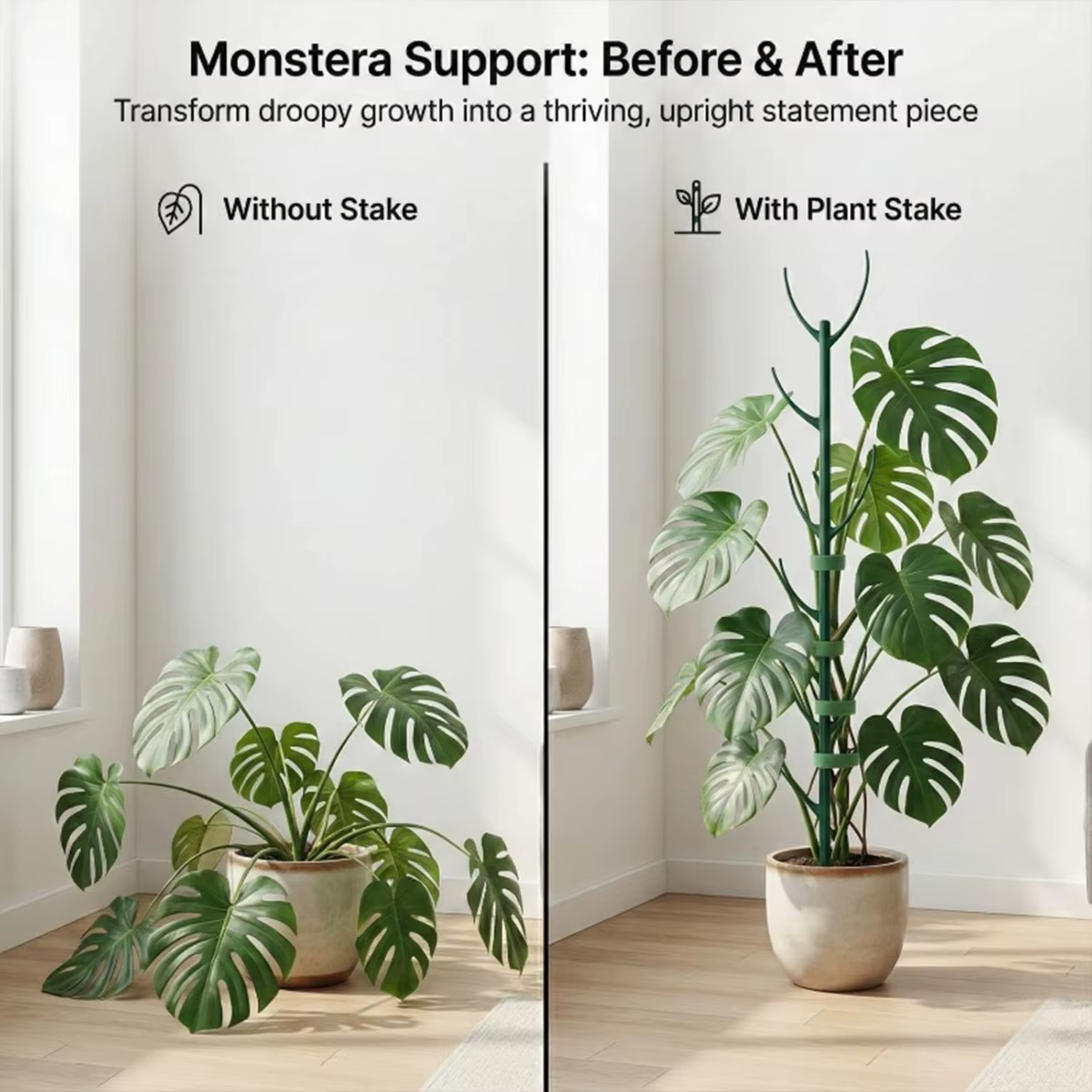 6 piquets de support pour plantes Monstera