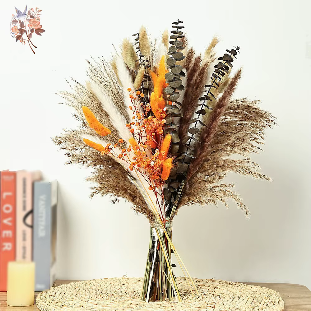 Bouquets de fleurs séchées naturelles au toucher réel