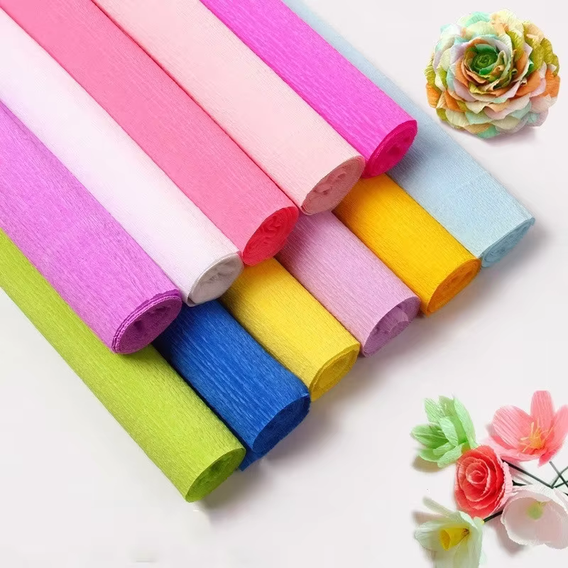 Papier crépon coloré fait à la main