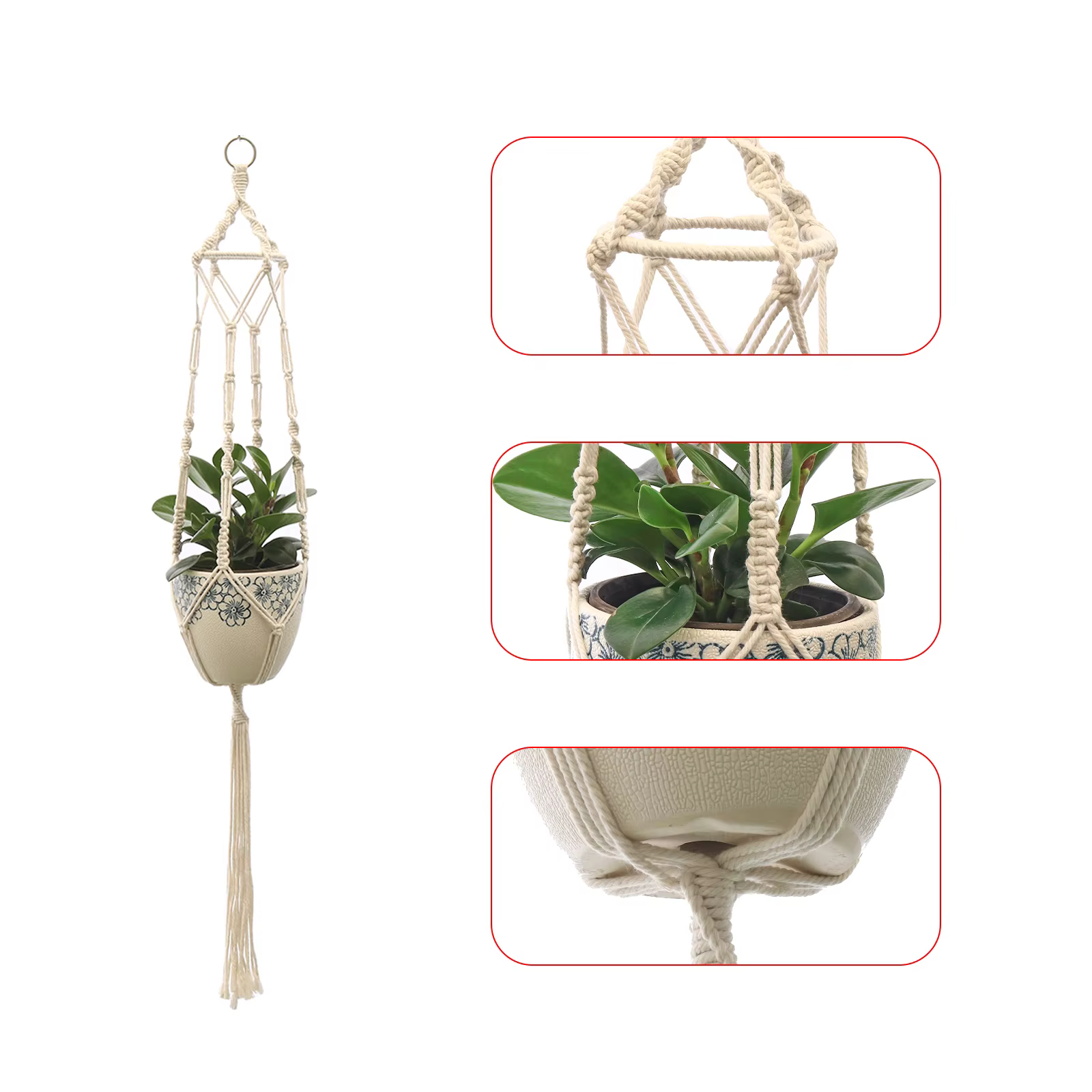 ConfronPlant-Cintre de plante en macramé fait à la main