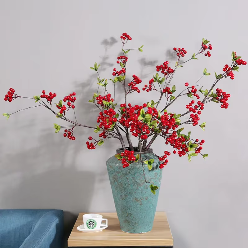 Fleur artificielle de fruit rouge