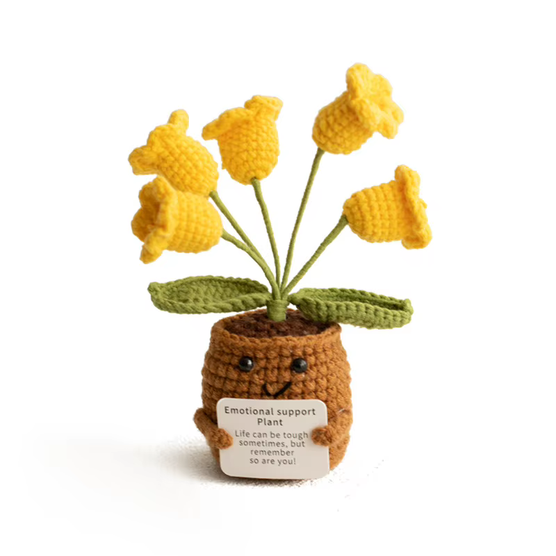 Plante artificielle tricotée en pot