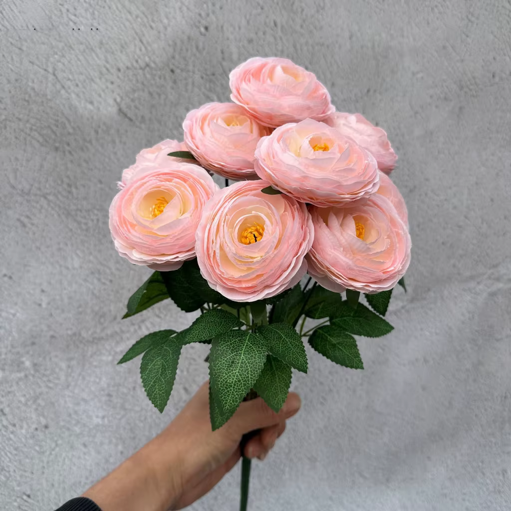 Bouquet de 9 têtes de fleurs artificielles Eustoma