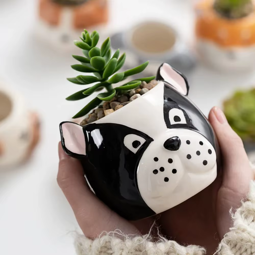 Pots de fleurs en céramique en forme d'animaux
