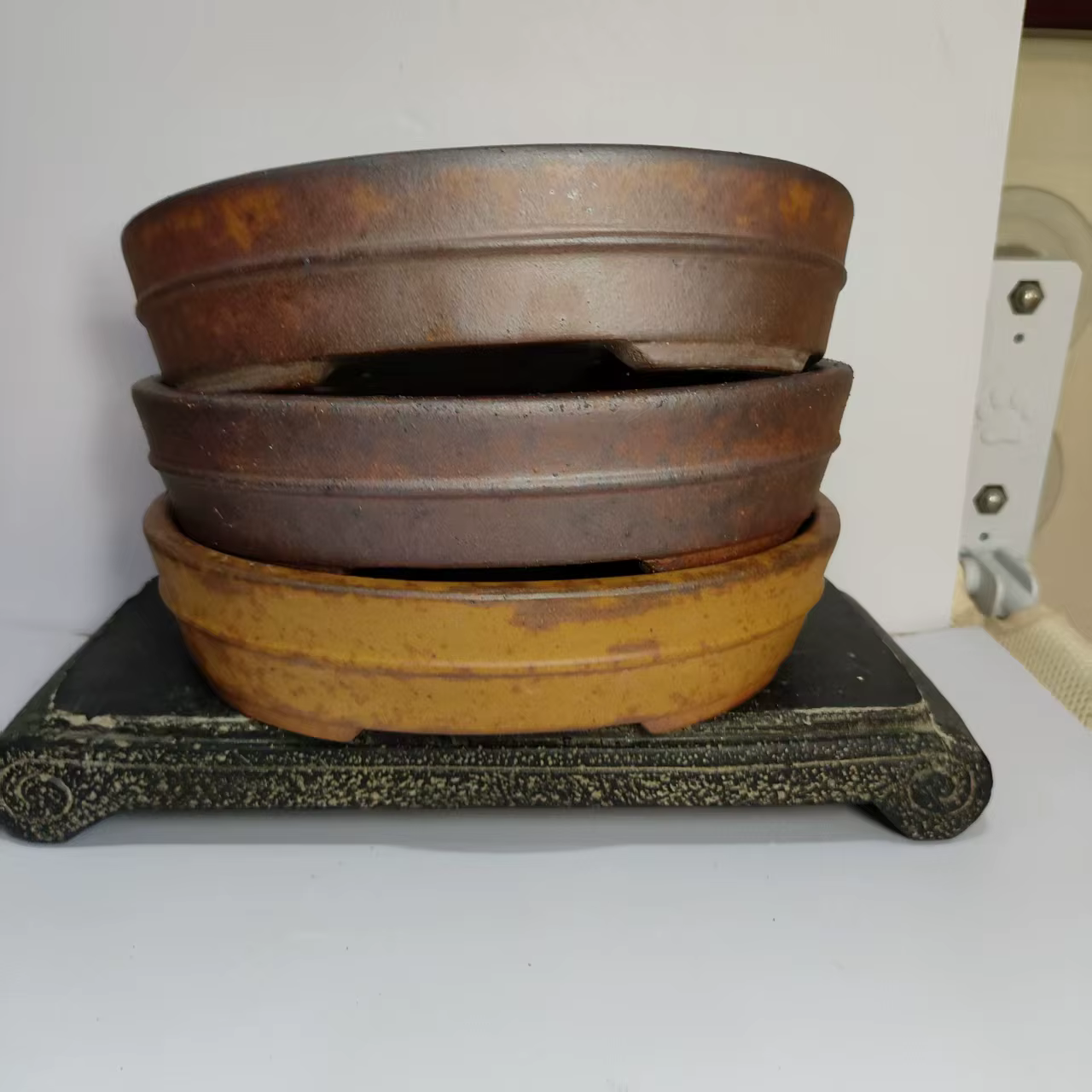 Pot de bonsaï non émaillé Yixing au bois de forme ovale