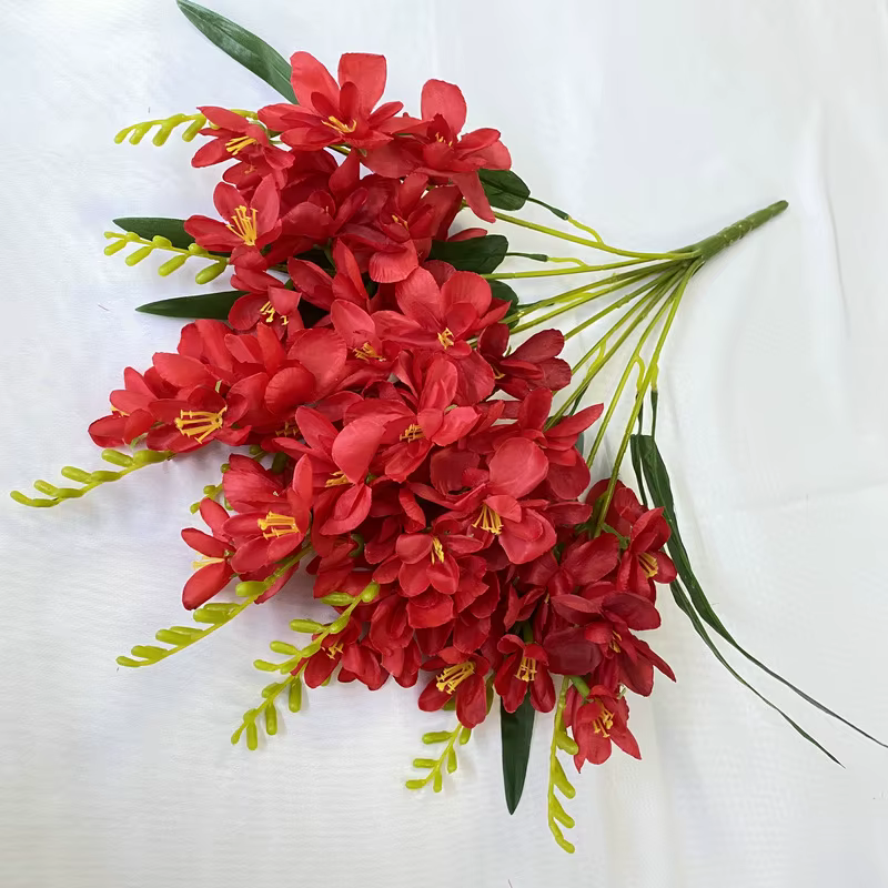 Fleurs de Freesia artificielles à 9 fourchettes