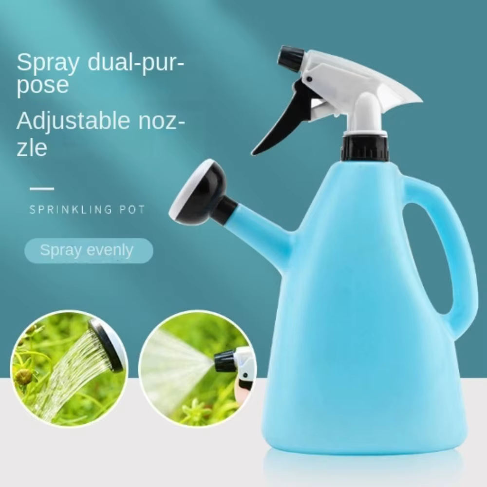 Arrosoir 2 en 1 en plastique avec pulvérisateur à pression réglable pour plantes de jardin et fleurs d'intérieur