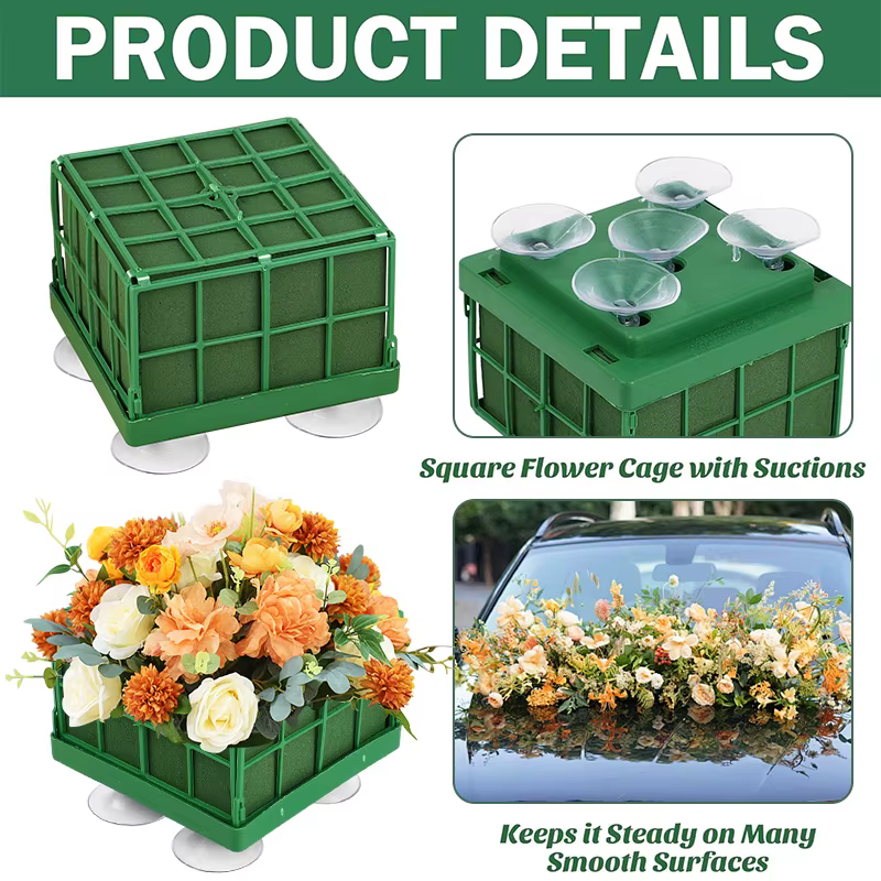 Blocs carrés en mousse florale avec ventouse