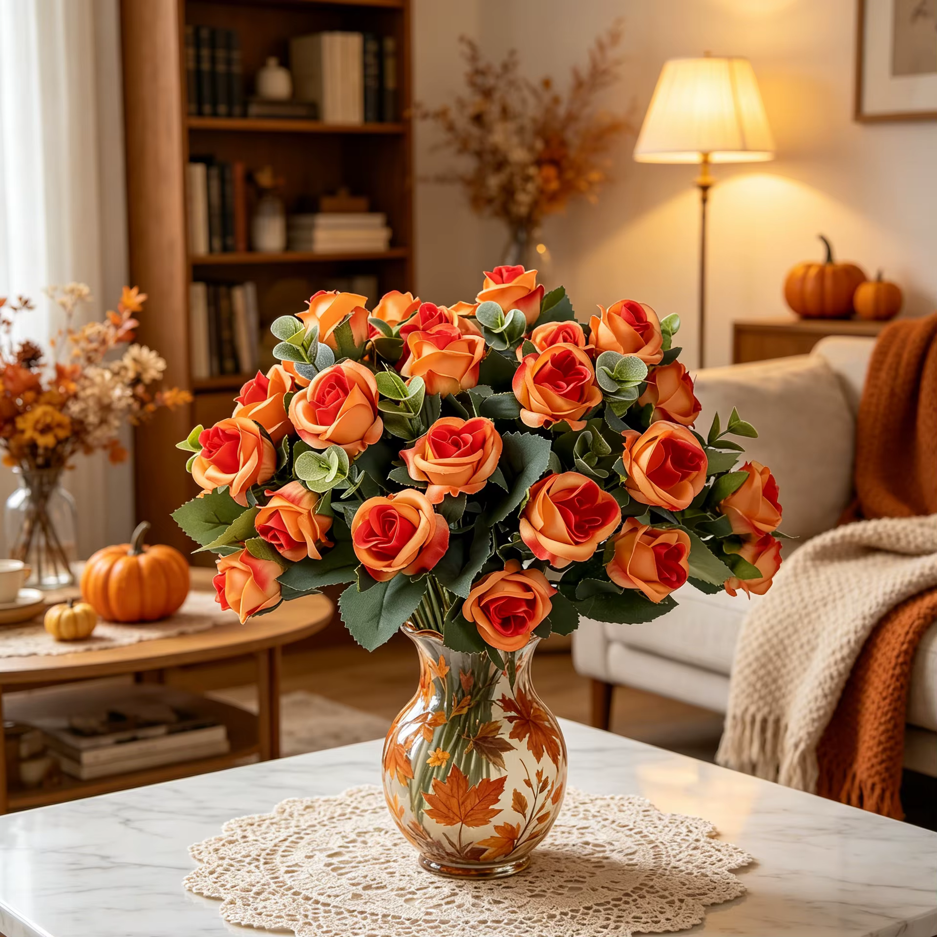 Fleurs artificielles, roses en soie