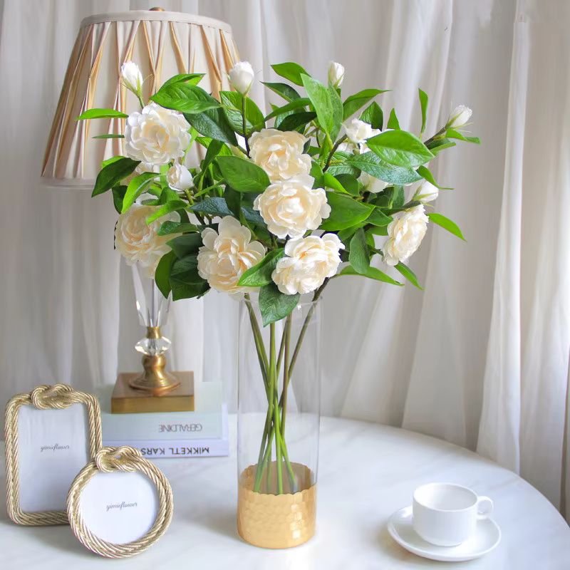 Fleur artificielle en soie de camélia unique