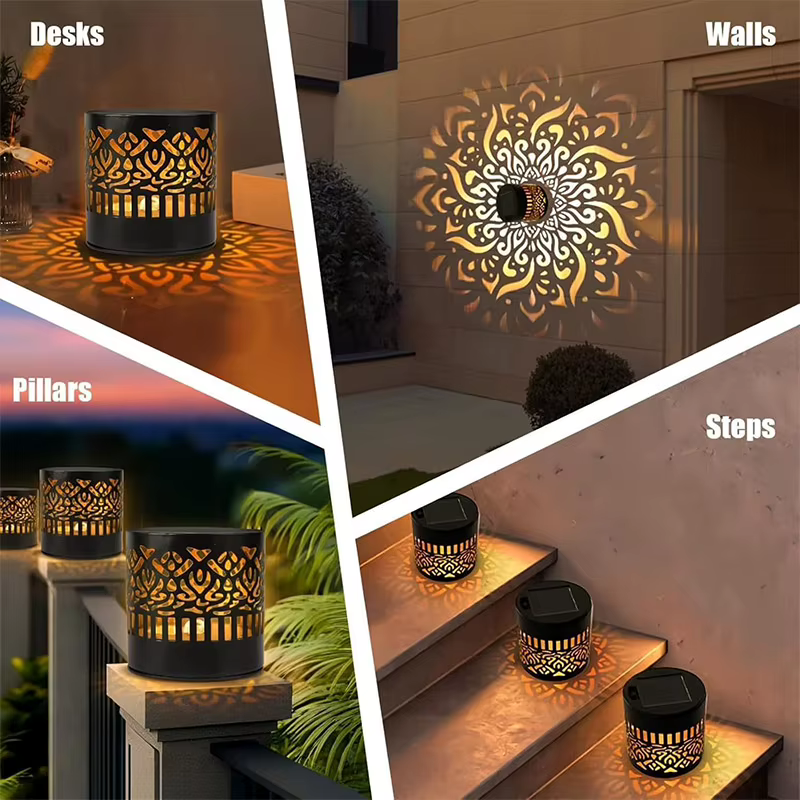 Lampe solaire murale à motif floral, 1 pièce, marche/arrêt automatique, étanche, pour l'extérieur, pour clôture de jardin, Patio, cour, décoration de la maison