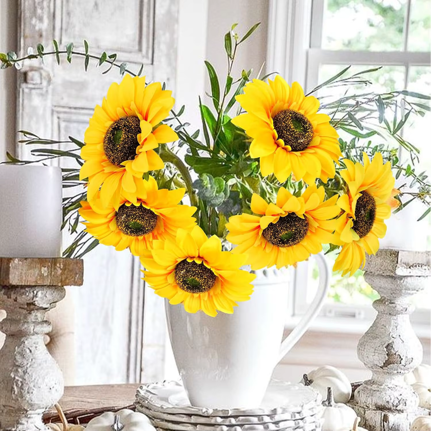 Artificielle Fleur Tournesols Vase Jardin Maison Chambre Table Automne Halloween Decora Mariage Bouquet Festival En Plein Air Cour Bricolage Cadeaux