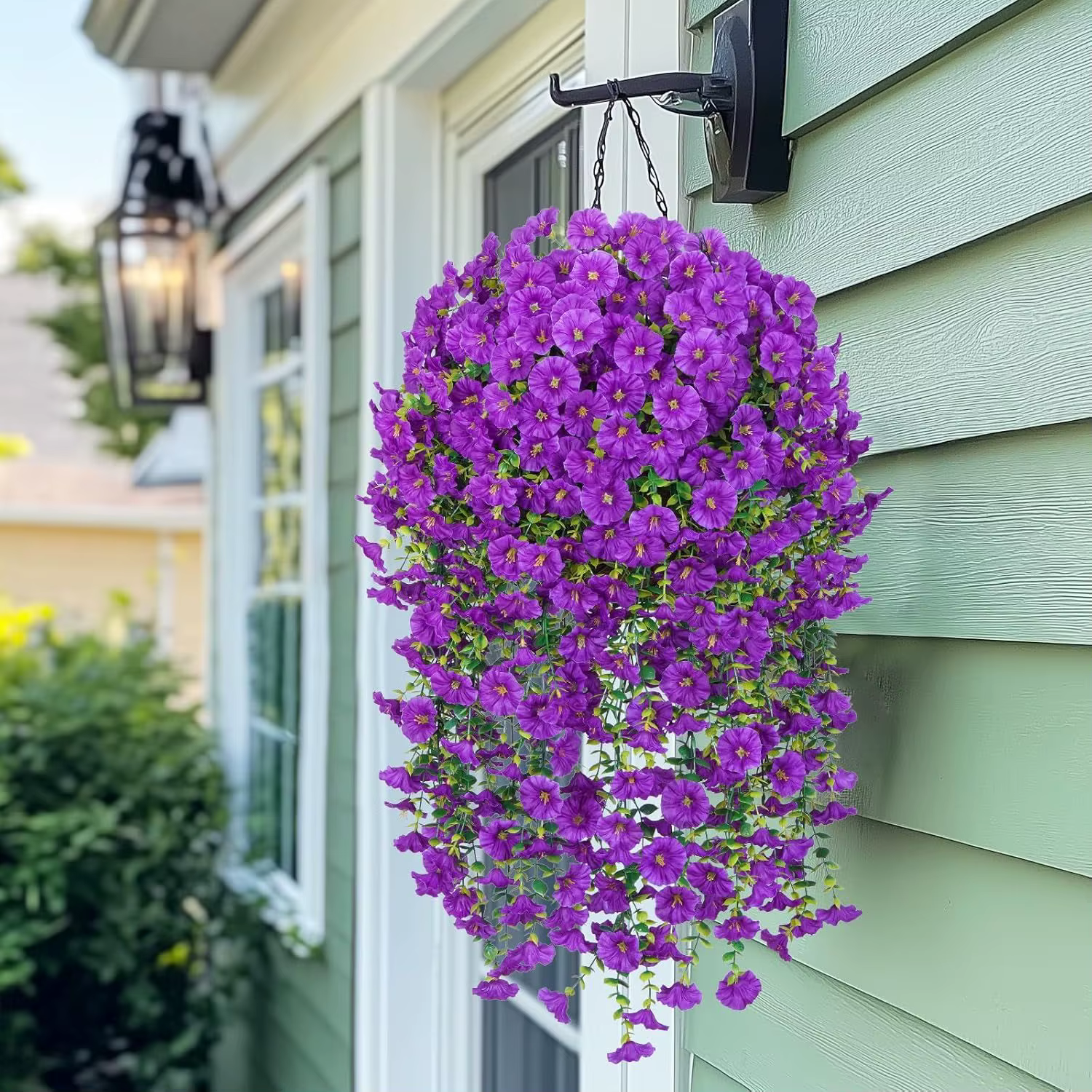 Artificial Morning Glory Hanging Vines – Realistic Outdoor Flowers for Garden Decor